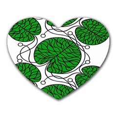 Bottna Fabric Leaf Green Heart Mousepads by Mariart