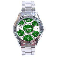 Bottna Fabric Leaf Green Stainless Steel Analogue Watch by Mariart