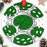 Bottna Fabric Leaf Green Ornament (Round Filigree) Front