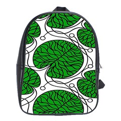 Bottna Fabric Leaf Green School Bag (xl)