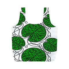 Bottna Fabric Leaf Green Full Print Recycle Bags (m) 