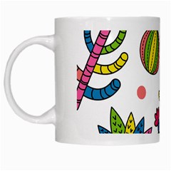 Cactus Seamless Pattern Background Polka Wave Rainbow White Mugs by Mariart