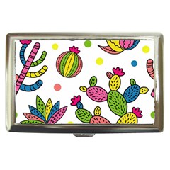 Cactus Seamless Pattern Background Polka Wave Rainbow Cigarette Money Cases by Mariart