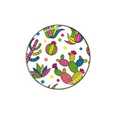 Cactus Seamless Pattern Background Polka Wave Rainbow Hat Clip Ball Marker by Mariart