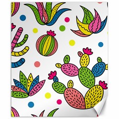 Cactus Seamless Pattern Background Polka Wave Rainbow Canvas 8  X 10  by Mariart