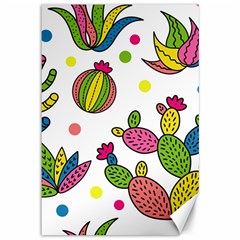 Cactus Seamless Pattern Background Polka Wave Rainbow Canvas 12  X 18   by Mariart