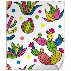 Cactus Seamless Pattern Background Polka Wave Rainbow Canvas 20  X 24   by Mariart