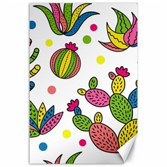 Cactus Seamless Pattern Background Polka Wave Rainbow Canvas 24  X 36  by Mariart