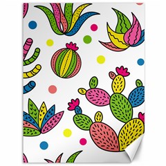 Cactus Seamless Pattern Background Polka Wave Rainbow Canvas 36  X 48   by Mariart