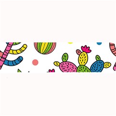 Cactus Seamless Pattern Background Polka Wave Rainbow Large Bar Mats