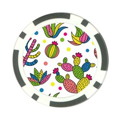 Cactus Seamless Pattern Background Polka Wave Rainbow Poker Chip Card Guard by Mariart