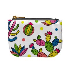 Cactus Seamless Pattern Background Polka Wave Rainbow Mini Coin Purses by Mariart