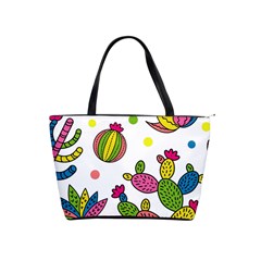 Cactus Seamless Pattern Background Polka Wave Rainbow Shoulder Handbags by Mariart