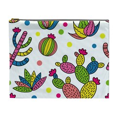 Cactus Seamless Pattern Background Polka Wave Rainbow Cosmetic Bag (xl) by Mariart