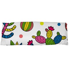 Cactus Seamless Pattern Background Polka Wave Rainbow Body Pillow Case (dakimakura)