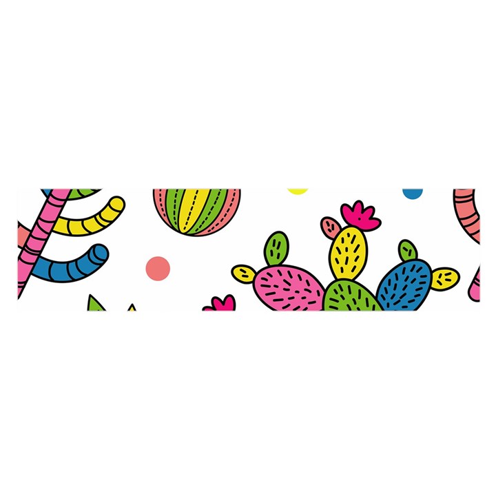 Cactus Seamless Pattern Background Polka Wave Rainbow Satin Scarf (Oblong)