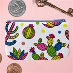 Cactus Seamless Pattern Background Polka Wave Rainbow Large Coin Purse Back