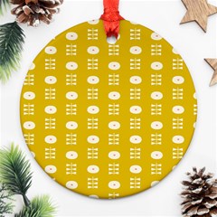 Circle Polka Chevron Orange Pink Spot Dots Ornament (round) by Mariart