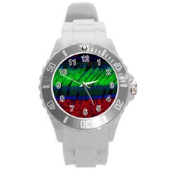 Cells Rainbow Round Plastic Sport Watch (l) by Mariart