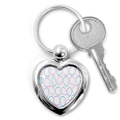 Circles Featured Pink Blue Key Chains (heart) 