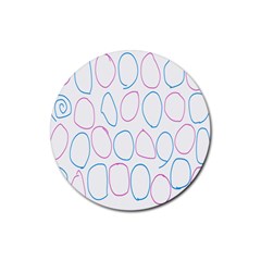 Circles Featured Pink Blue Rubber Coaster (round) 