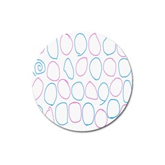 Circles Featured Pink Blue Magnet 3  (round) by Mariart