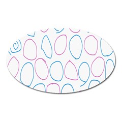 Circles Featured Pink Blue Oval Magnet