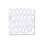 Circles Featured Pink Blue Square Magnet Front