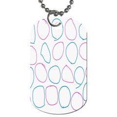 Circles Featured Pink Blue Dog Tag (one Side) by Mariart