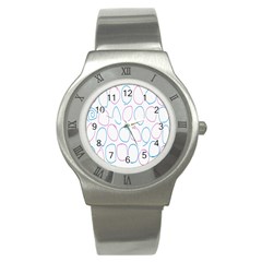 Circles Featured Pink Blue Stainless Steel Watch by Mariart