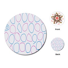 Circles Featured Pink Blue Playing Cards (round)  by Mariart