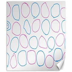 Circles Featured Pink Blue Canvas 8  X 10  by Mariart