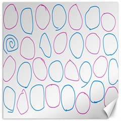 Circles Featured Pink Blue Canvas 12  X 12   by Mariart