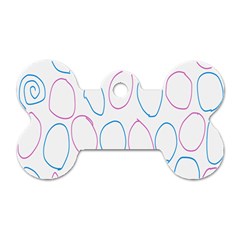 Circles Featured Pink Blue Dog Tag Bone (two Sides) by Mariart