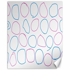 Circles Featured Pink Blue Canvas 11  X 14   by Mariart