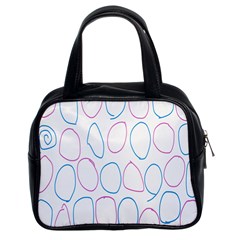 Circles Featured Pink Blue Classic Handbags (2 Sides) by Mariart