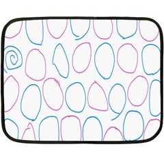 Circles Featured Pink Blue Fleece Blanket (mini)