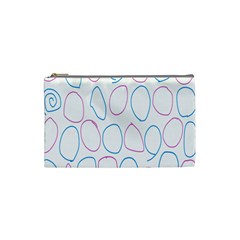 Circles Featured Pink Blue Cosmetic Bag (small) 