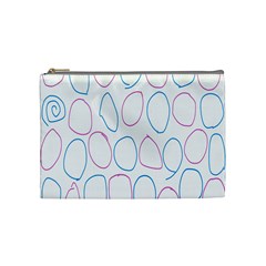 Circles Featured Pink Blue Cosmetic Bag (medium)  by Mariart