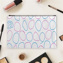 Circles Featured Pink Blue Cosmetic Bag (large) 