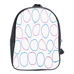 Circles Featured Pink Blue School Bag (large) by Mariart