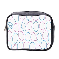 Circles Featured Pink Blue Mini Toiletries Bag 2-side by Mariart