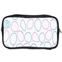 Circles Featured Pink Blue Toiletries Bags 2-side