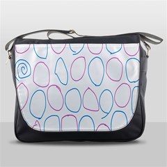 Circles Featured Pink Blue Messenger Bags by Mariart