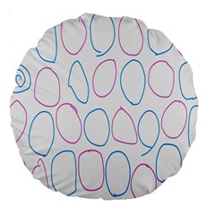 Circles Featured Pink Blue Large 18  Premium Round Cushions by Mariart