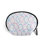 Circles Featured Pink Blue Accessory Pouches (Small)  Front