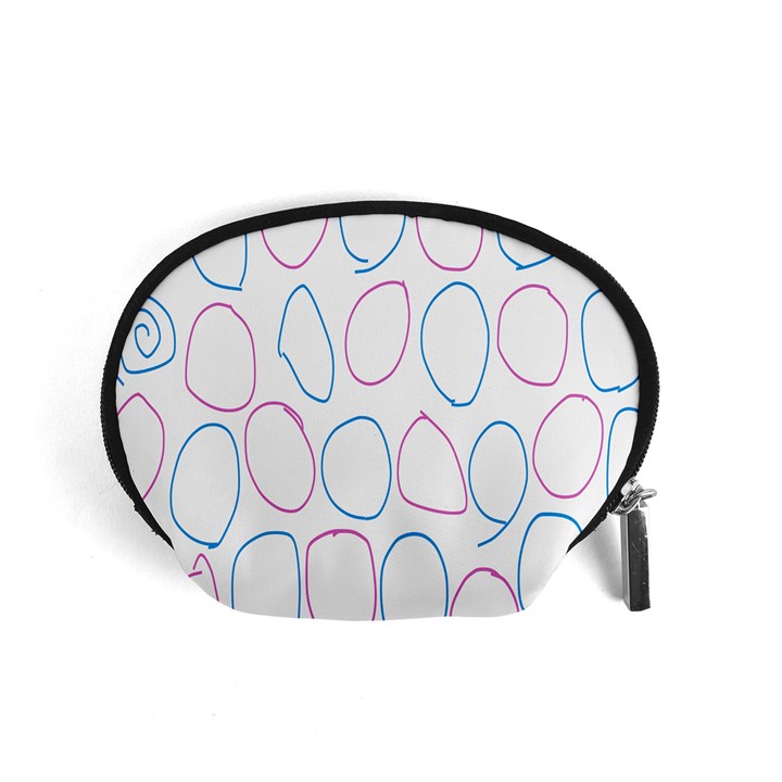 Circles Featured Pink Blue Accessory Pouches (Small) 