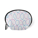 Circles Featured Pink Blue Accessory Pouches (Small)  Back