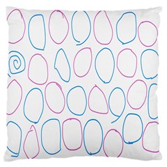 Circles Featured Pink Blue Standard Flano Cushion Case (one Side) by Mariart