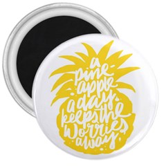 Cute Pineapple Yellow Fruite 3  Magnets